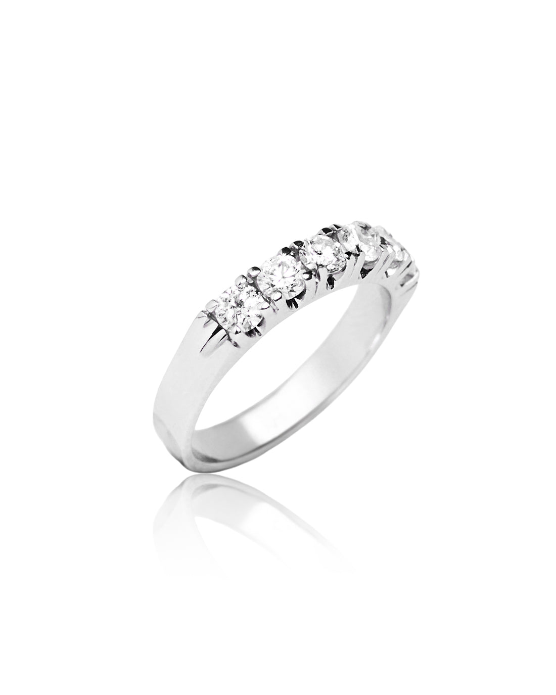 Meia aliança diamantes 0,9cts