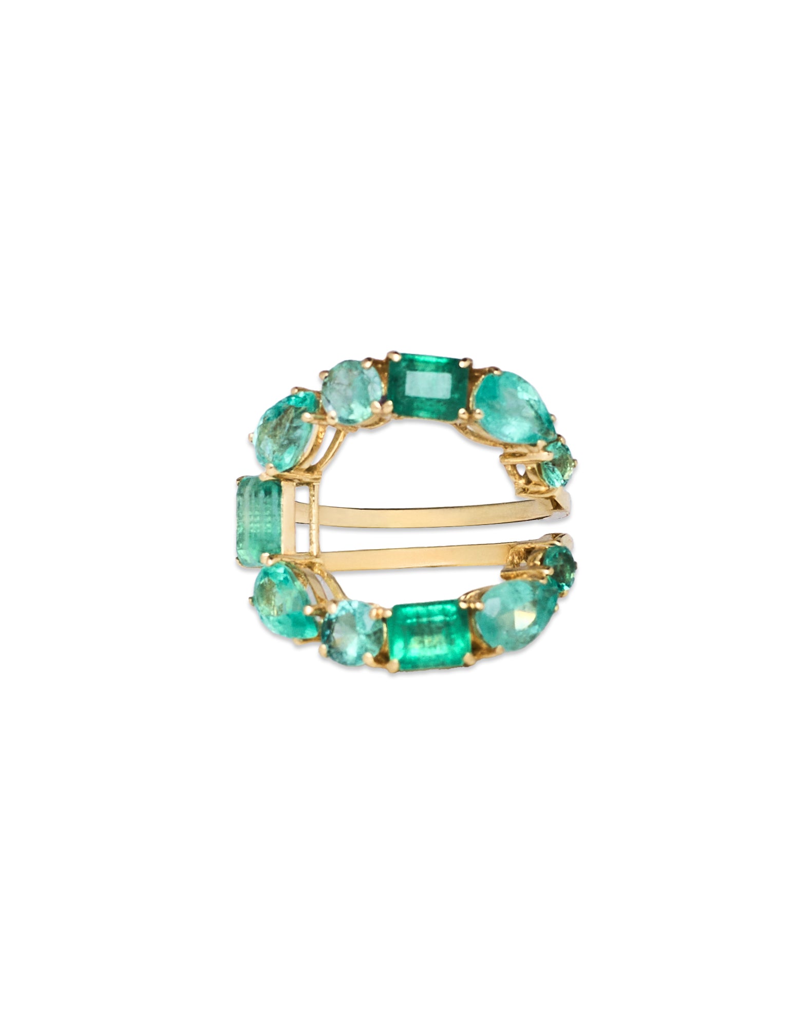 Anel Half Moon esmeraldas