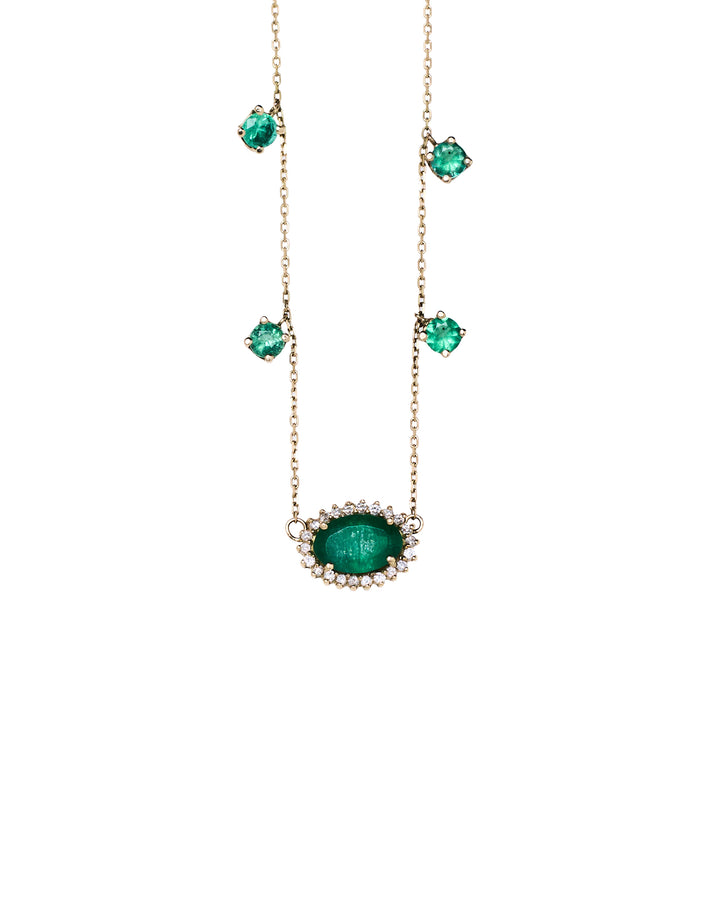 Colar esmeralda com diamantes