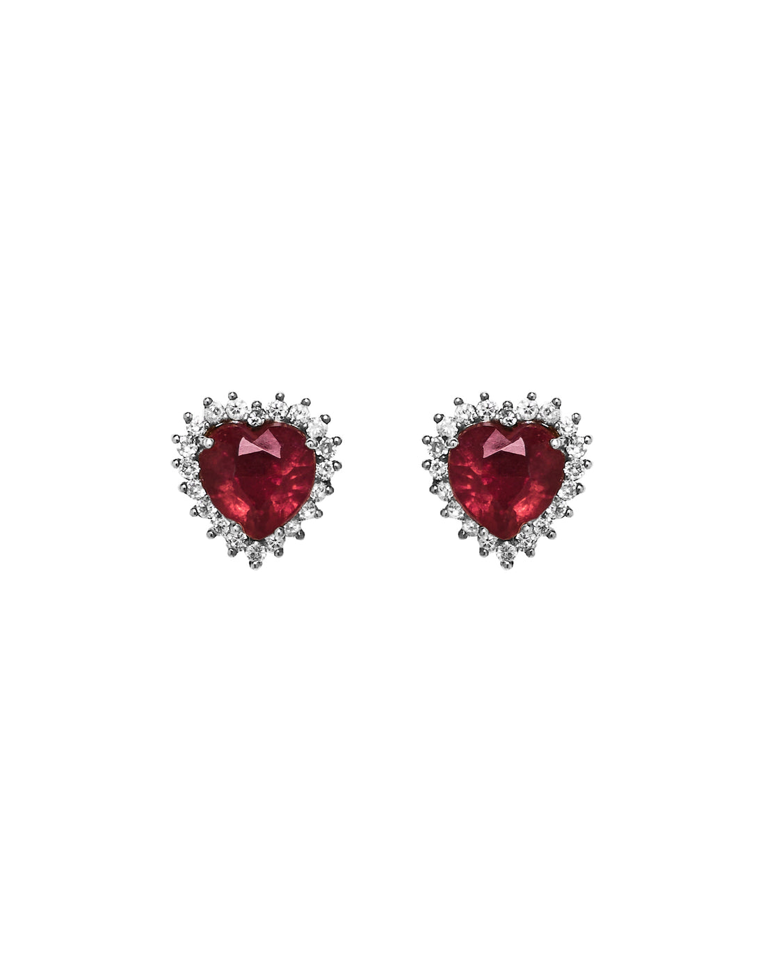Brinco rubi com diamantes