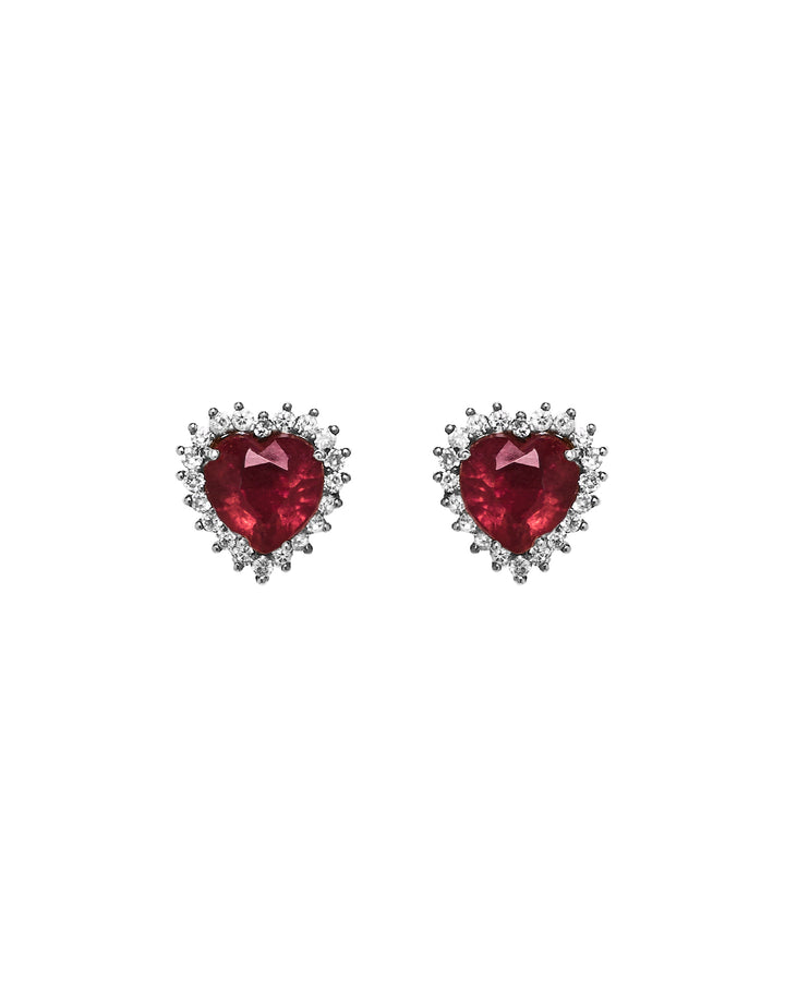 Brinco rubi com diamantes