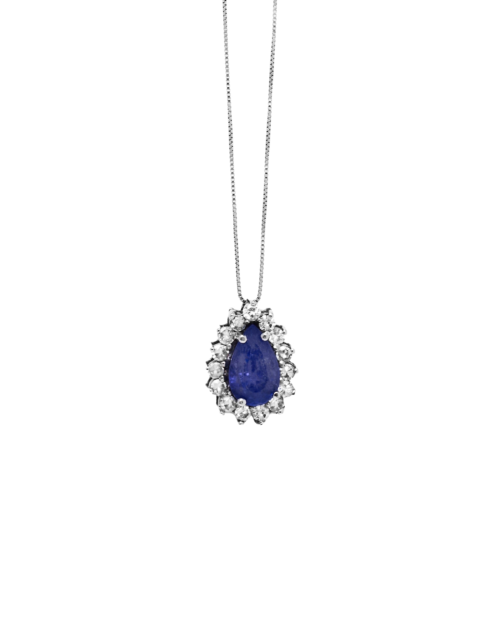 Colar tanzanita com diamantes