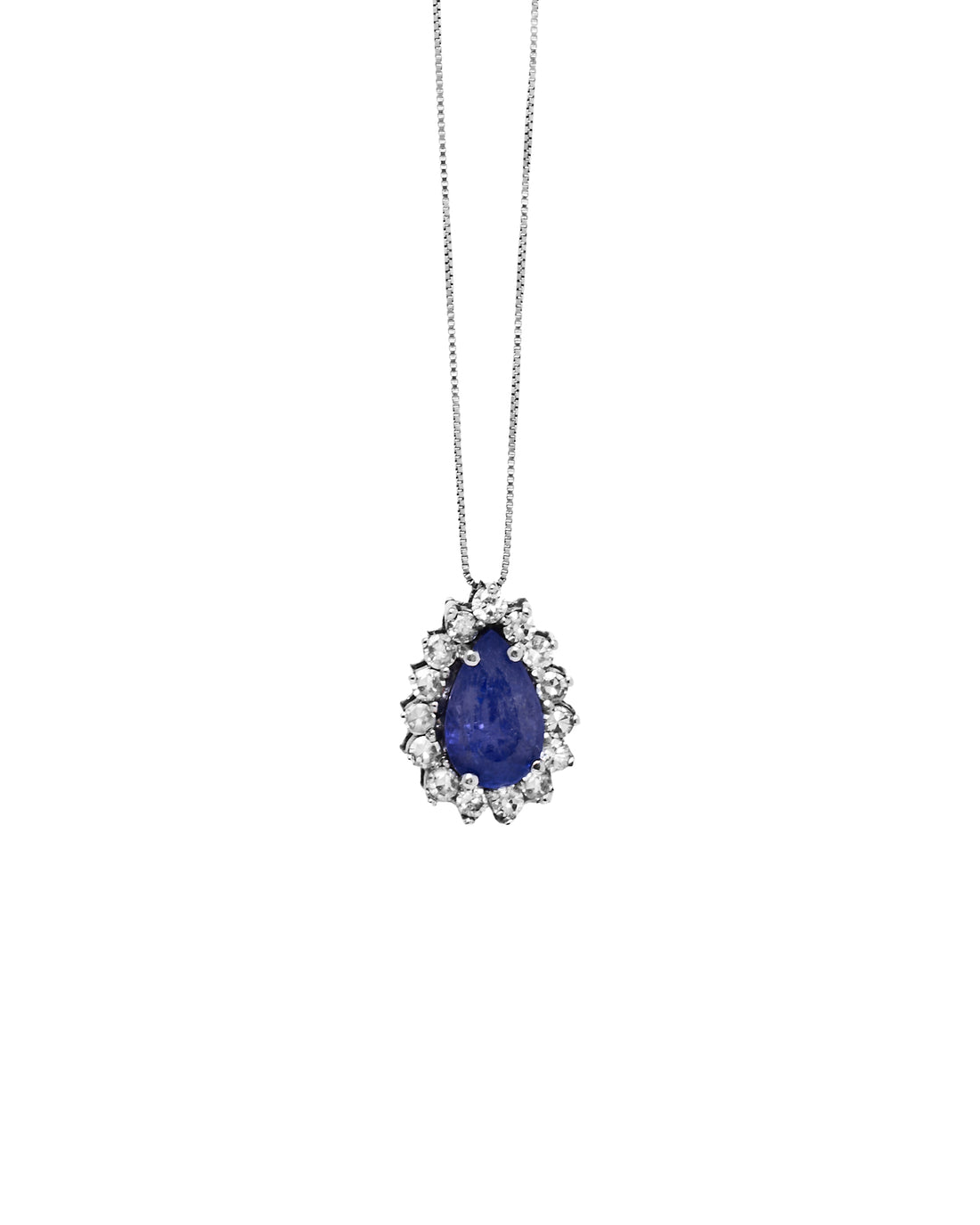 Colar tanzanita com diamantes