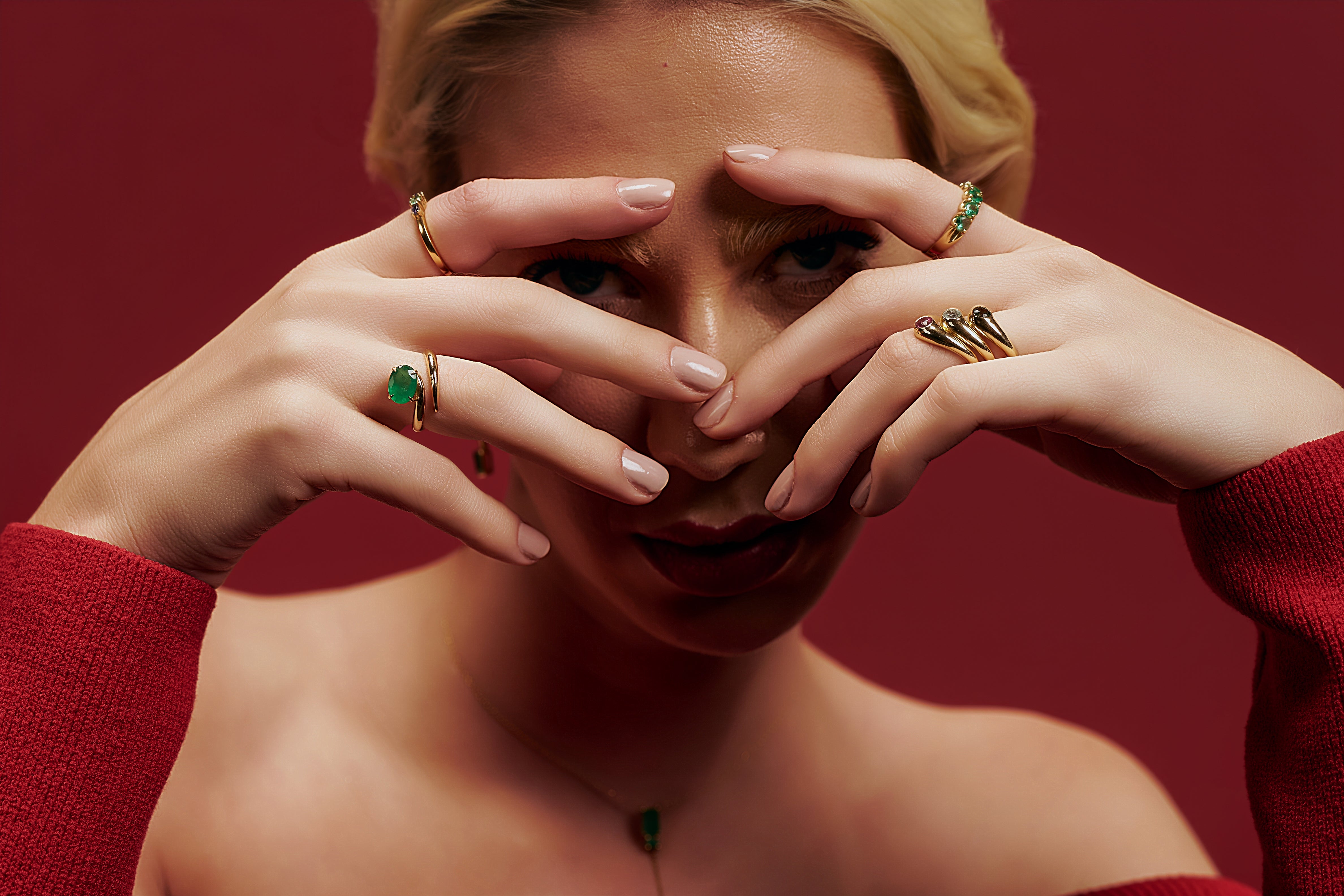 Anel esmeralda Selene