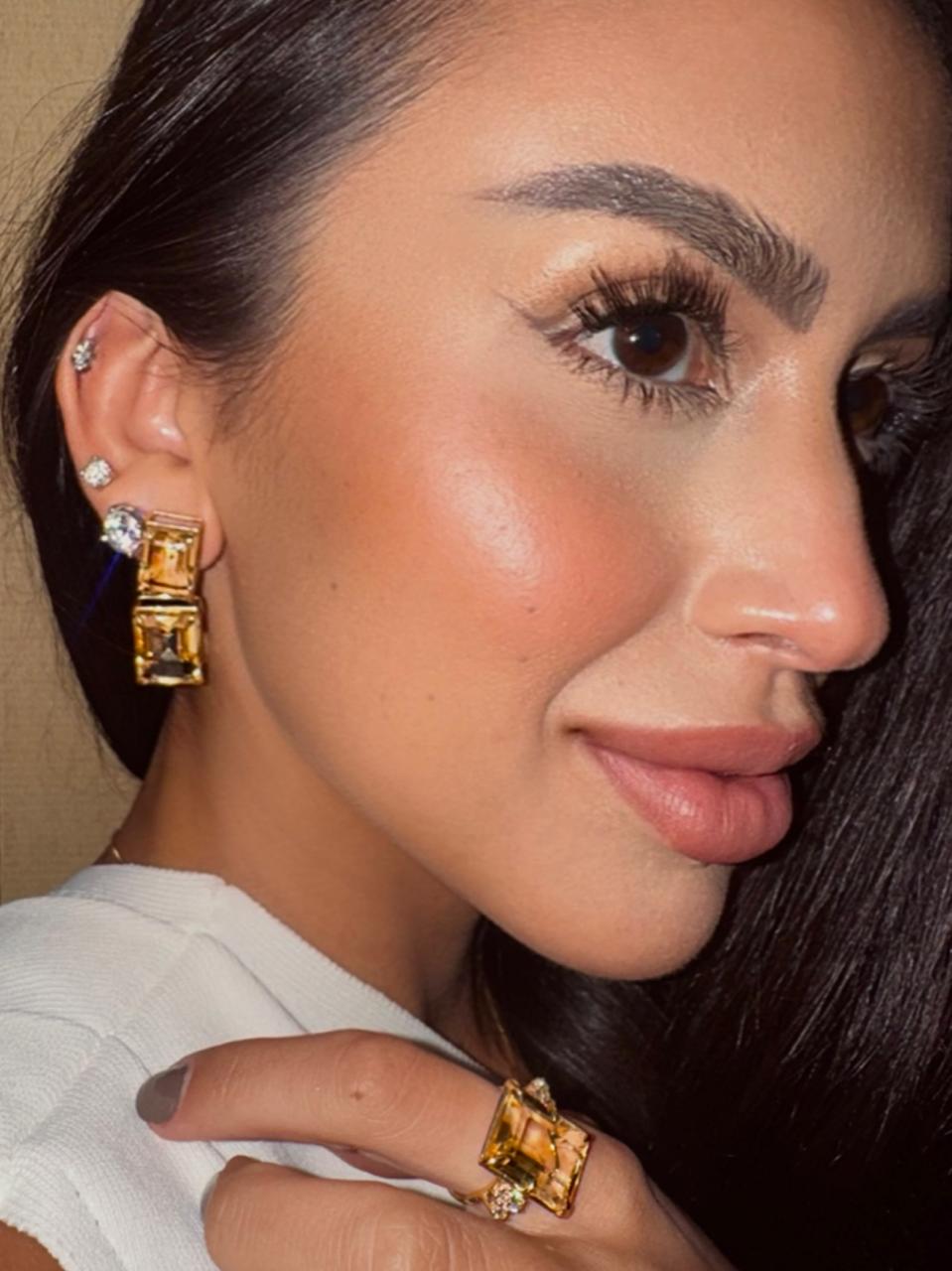 Brinco citrino Candice