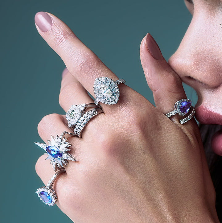 Meia aliança diamantes 0,15cts